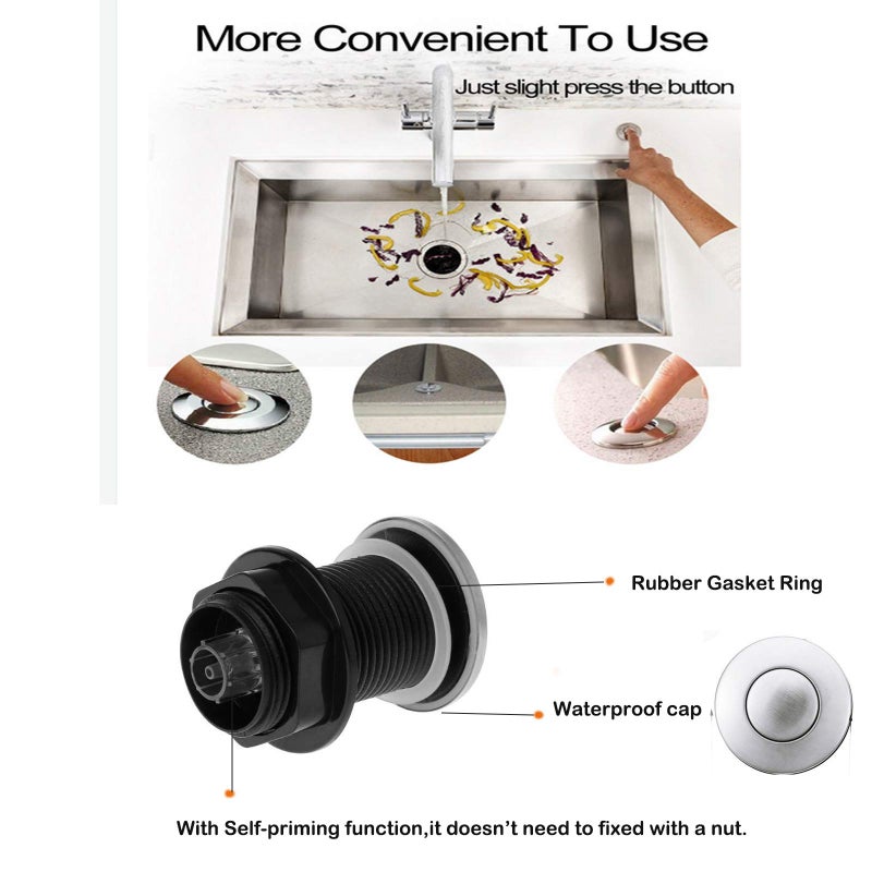 Ketofa 2026 Upgraded Sink Top Push Button with Air Hose Replacement, Air Switch Button for Garbage Disposal Air Actived Switch Sink Garbage Disposal Parts by Ketofa - Image 3